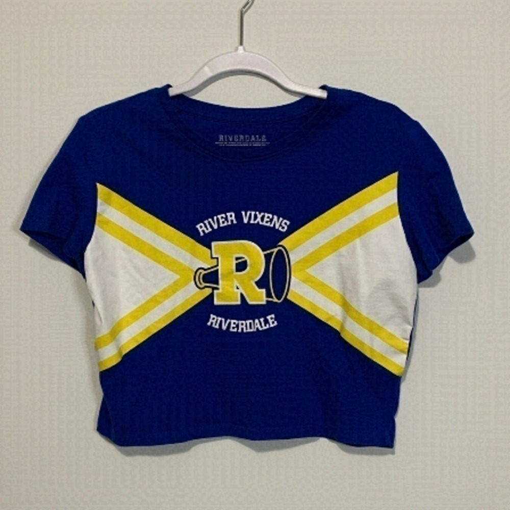 ROYAL BLUE GRAPHIC CROP TEE | RIVER VIXENS BIG R RIVERDALE | EXCELLENT CONDITION
